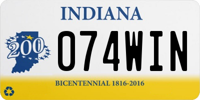 IN license plate 074WIN