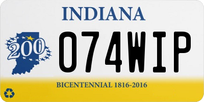IN license plate 074WIP