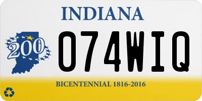 IN license plate 074WIQ