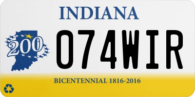 IN license plate 074WIR