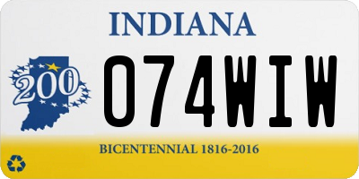 IN license plate 074WIW