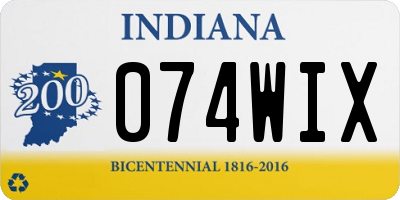 IN license plate 074WIX