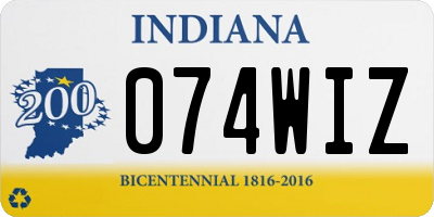 IN license plate 074WIZ