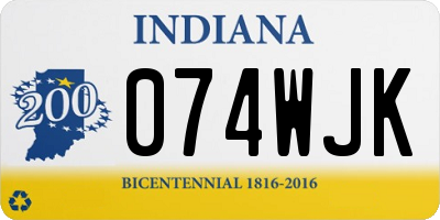 IN license plate 074WJK