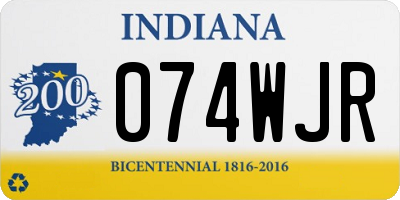 IN license plate 074WJR