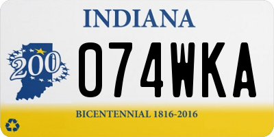 IN license plate 074WKA