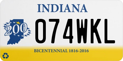 IN license plate 074WKL