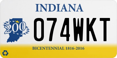 IN license plate 074WKT