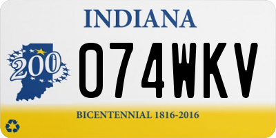 IN license plate 074WKV