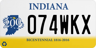 IN license plate 074WKX