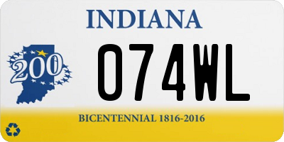 IN license plate 074WL