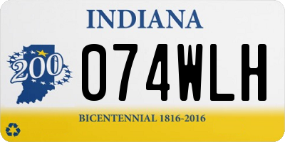 IN license plate 074WLH