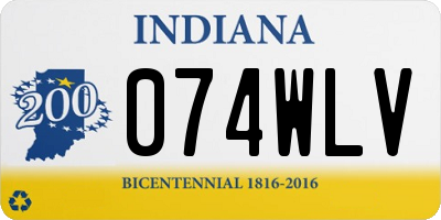 IN license plate 074WLV