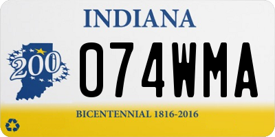 IN license plate 074WMA