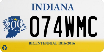 IN license plate 074WMC