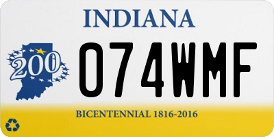 IN license plate 074WMF
