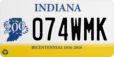 IN license plate 074WMK