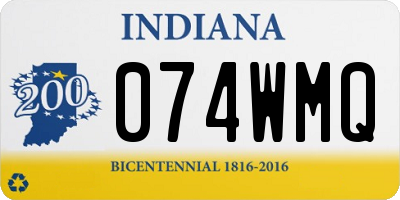 IN license plate 074WMQ