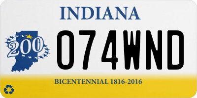 IN license plate 074WND