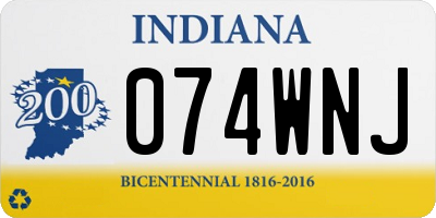 IN license plate 074WNJ