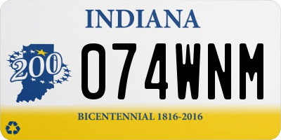 IN license plate 074WNM