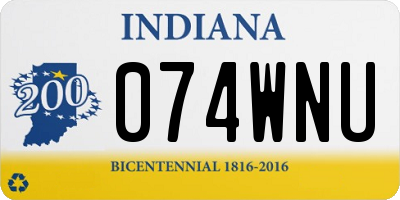 IN license plate 074WNU