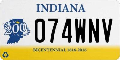 IN license plate 074WNV