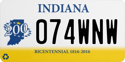 IN license plate 074WNW