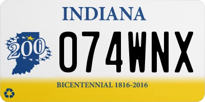 IN license plate 074WNX