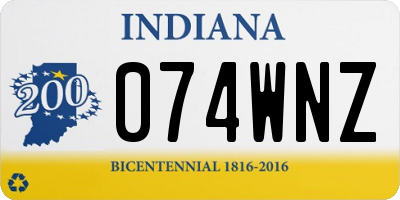 IN license plate 074WNZ