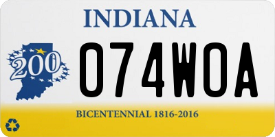 IN license plate 074WOA