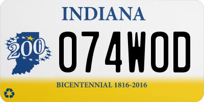 IN license plate 074WOD