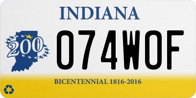 IN license plate 074WOF