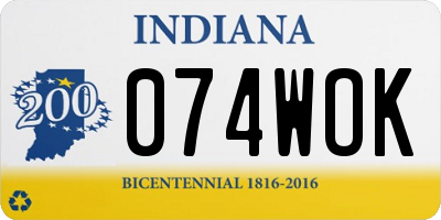 IN license plate 074WOK