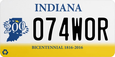 IN license plate 074WOR