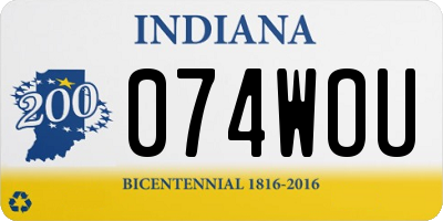 IN license plate 074WOU