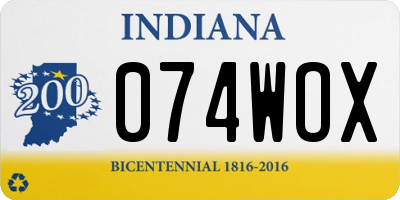 IN license plate 074WOX