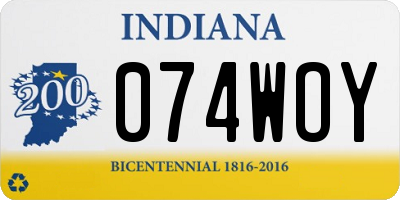 IN license plate 074WOY