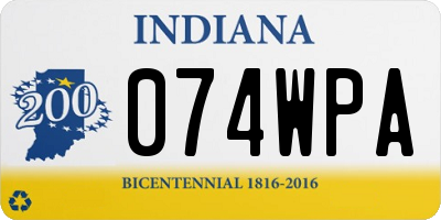 IN license plate 074WPA