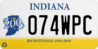 IN license plate 074WPC