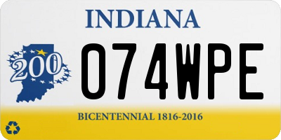 IN license plate 074WPE