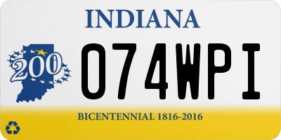 IN license plate 074WPI