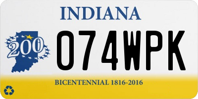 IN license plate 074WPK