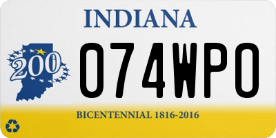 IN license plate 074WPO