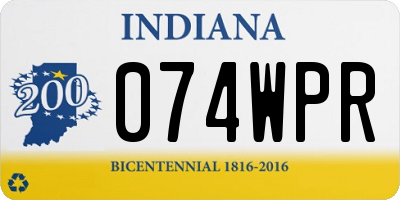 IN license plate 074WPR