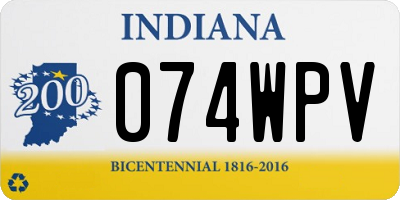 IN license plate 074WPV
