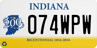 IN license plate 074WPW