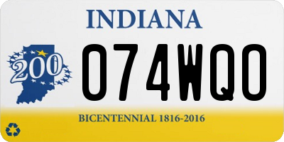 IN license plate 074WQO