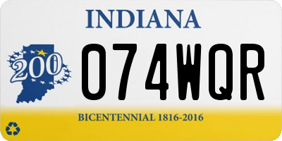 IN license plate 074WQR