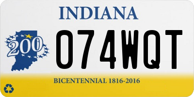IN license plate 074WQT